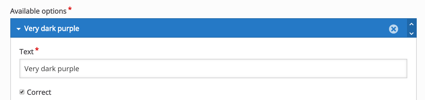 Moodle - H5P - Multiple Choice Question Editor - Answer Fields